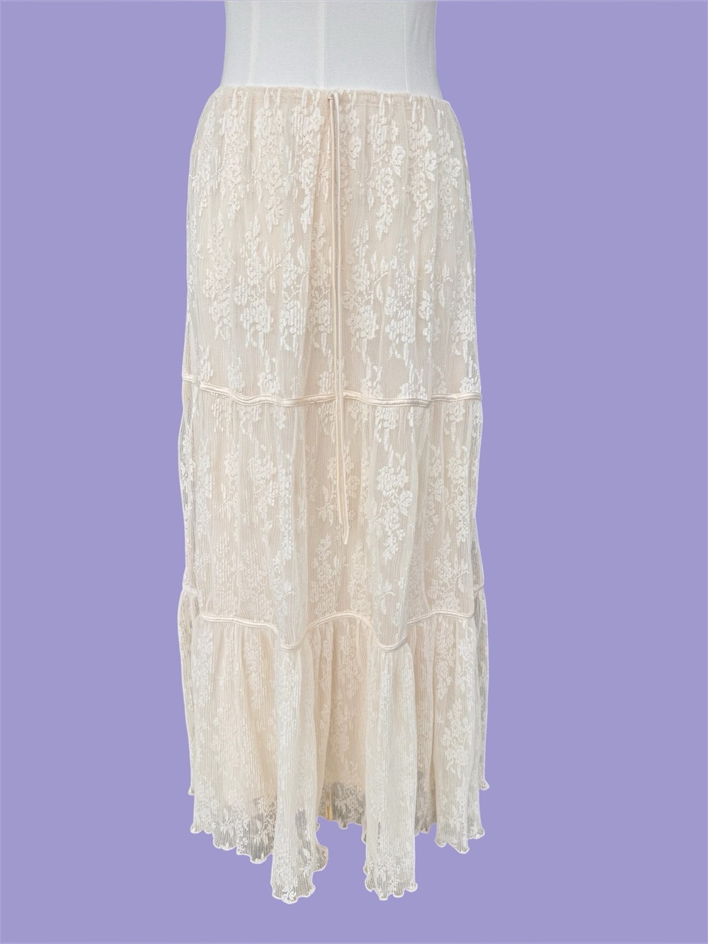 Princess Polly Oh Plisse Western Boho Fairycore Cottagecore White Cream Skirt